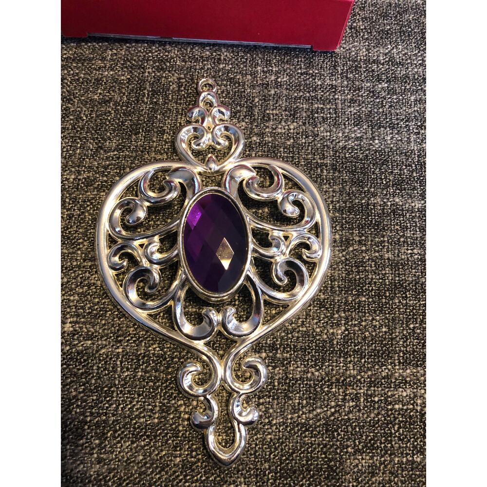 Lenox bejeweled Purple spire ornament, new in box 5x3
